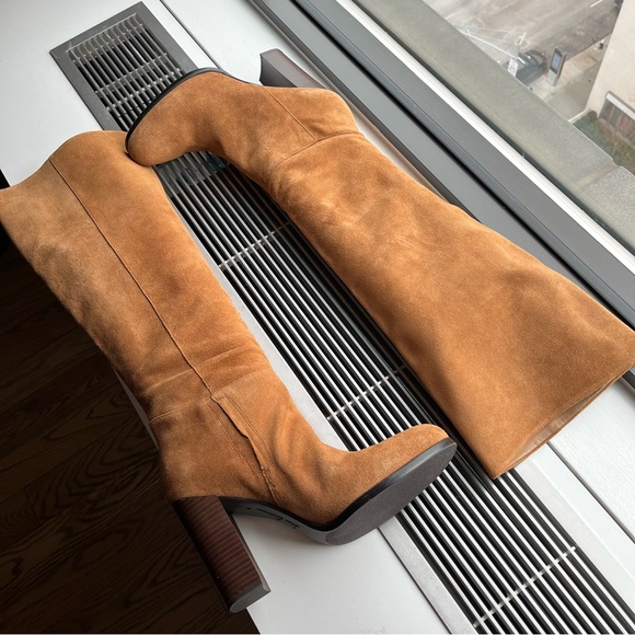 Sam Edelman Victoria Brown Suede Leather Knee High Boots Sz 11 Like New Preowned - Picture 2 of 9